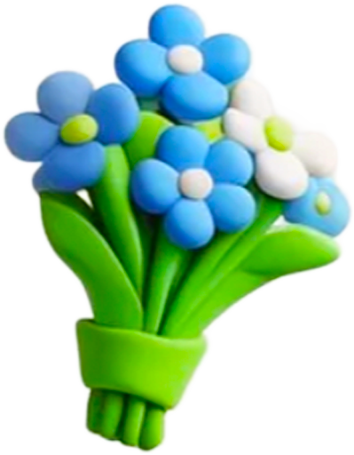 3D粘土风花束